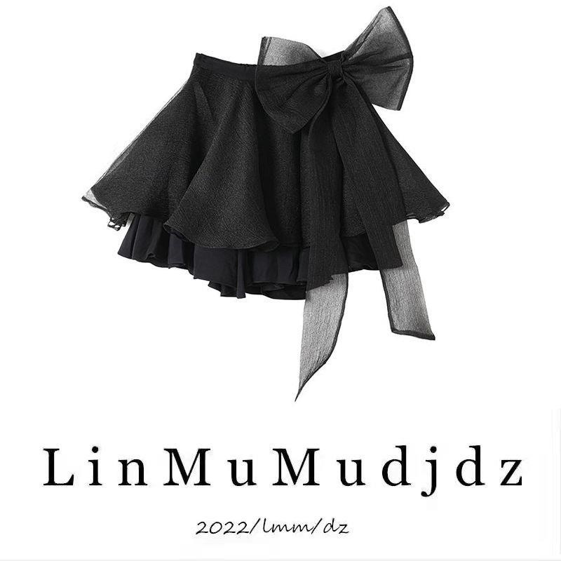 Chân váy chữ A lưng cao màu trơn phối nơ thời trang | BigBuy360 - bigbuy360.vn