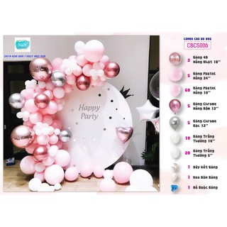 SET BONG BÓNG TRANG TRÍ SINH NHẬT HỒNG NHẠT | HATI DECOR PARTY