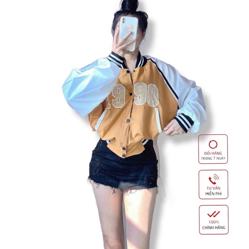 Áo Khoác Bomber Nữ Form Lỡ LOGO Số [ HÌNH THẬT SP 100% ] - CLITUS FASHION