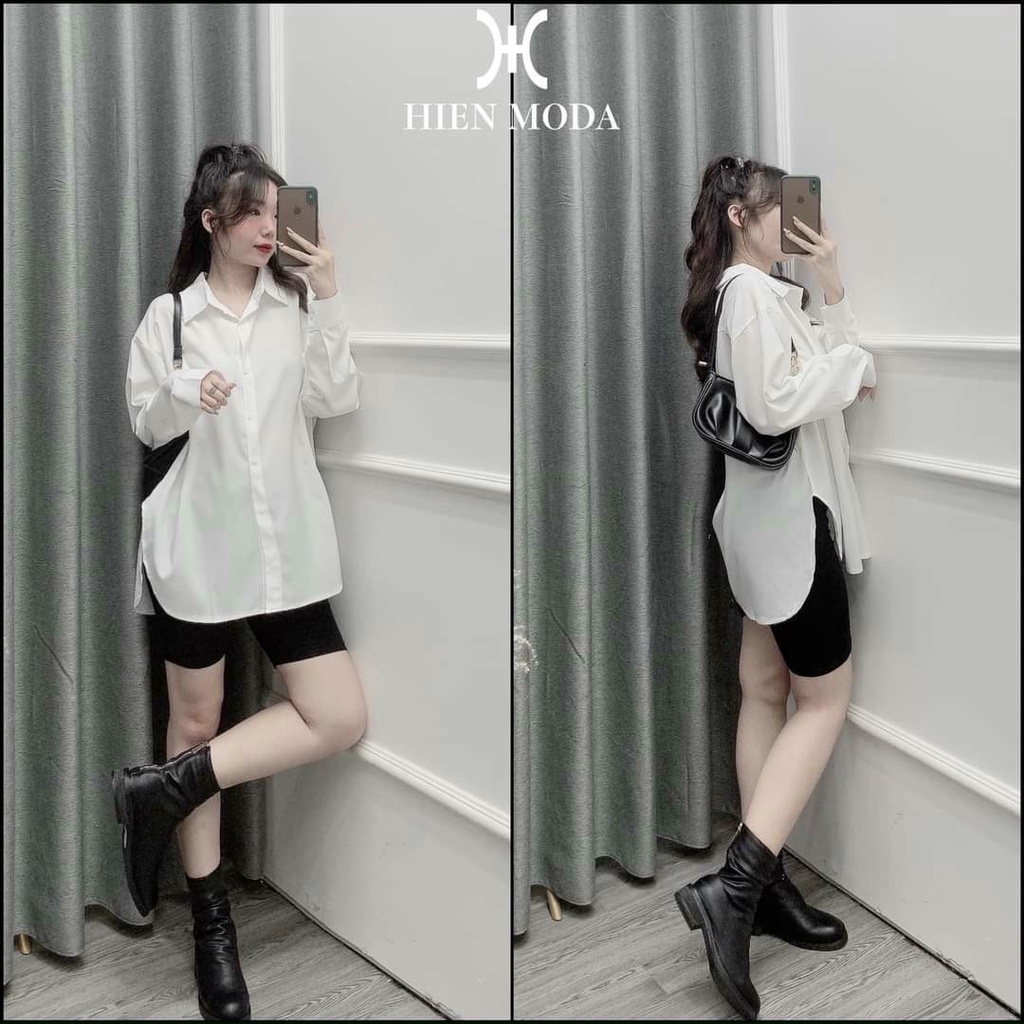 Áo Sơ Mi Trắng Nữ Form Rộng Xẻ Vạt Bầu SADA House Mã 090 | BigBuy360 - bigbuy360.vn