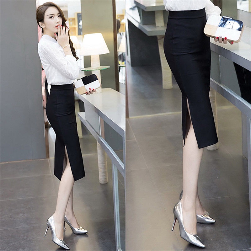 Chân Váy Đen Dài Lưng Cao Ôm Dáng Thời Trang Mùa Hè 2022 Cho Nữ