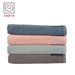 Khăn tắm cotton s'baby 50x100cm sản xuất từ nguyên liệu tự nhiên, an toàn cho da - 8936137961117