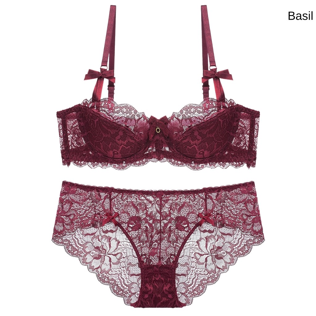 Bộ đồ lót QB04 nữ đệm mỏng có gọng chất Ren mềm mại thoáng mát Basil