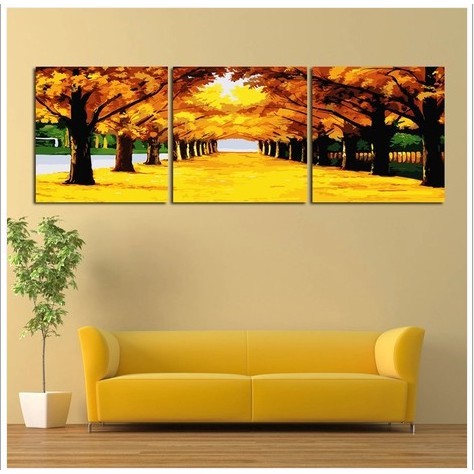 [CÓ SẴN] Bộ 3 tranh sơn dầu số hóa tự tô painting by number DIY 40x50x3(TRANH) sale hot