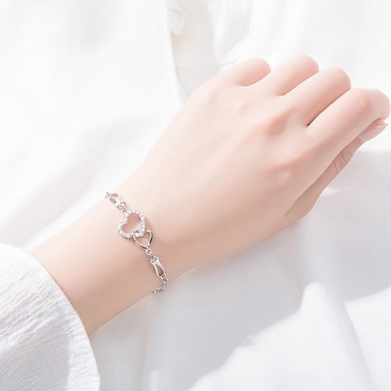 Lắc Chân Hình Trái Tim Đính Đá Thời Trang Cho Nữ