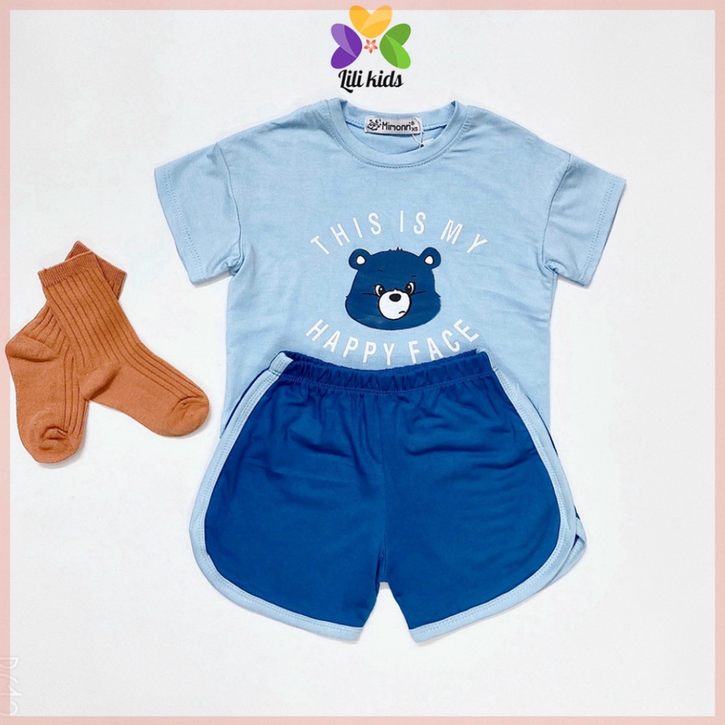 Bộ cộc tay cho bé trai bé gái chất thun lạnh LILIKIDS họa tiết động vật cho bé BCT01