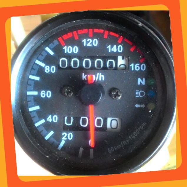 Đồng hồ cafe race mini kiểu tròn gắn mọi loại xe