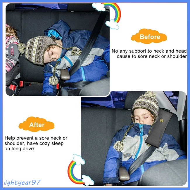 Gối Đệm Cổ Gắn Dây Đai An Toàn Xe Hơi Bằng Vải Bông Dễ Thương Tùy Chỉnh Cho Bé