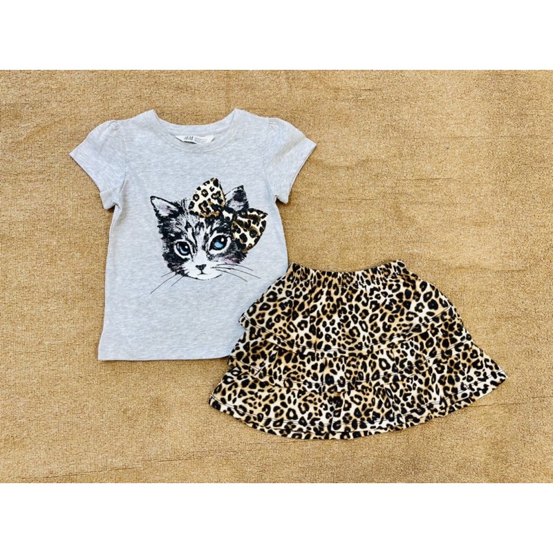 Set áo + chân váy bé gái HM.