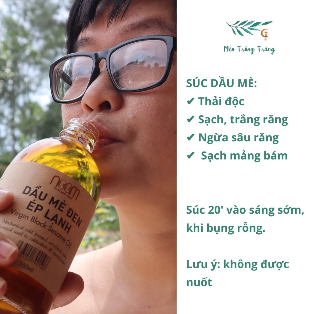 Dầu mè đen ép lạnh Noom - chăm sóc da, tóc, nhai dầu, dầu ăn cho trẻ ăn dặm và người lớn bổ sung vitamin E, Canxi