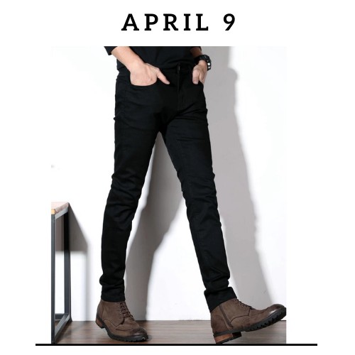 Quần jean nam cáo cấp co giãn 4 chiều hai màu đen và xanh đến từ nhà April 9 | BigBuy360 - bigbuy360.vn