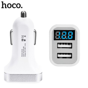 Tẩu Sạc Ô Tô 2 Cổng Z3 Chính Hãng HoCo Có Màn Hình Led Báo Điện Áp