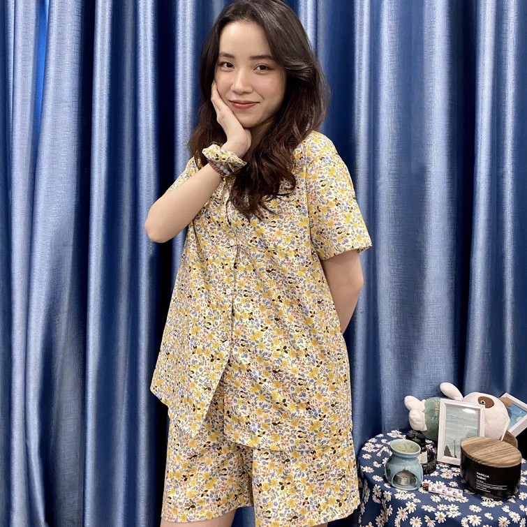ĐỒ BỘ PIJAMA FREESHIP Bộ mặc nhà nữ chất thô Hàn cao cấp mềm mát, hoạ tiết xinh, tay ngắn quần đùi