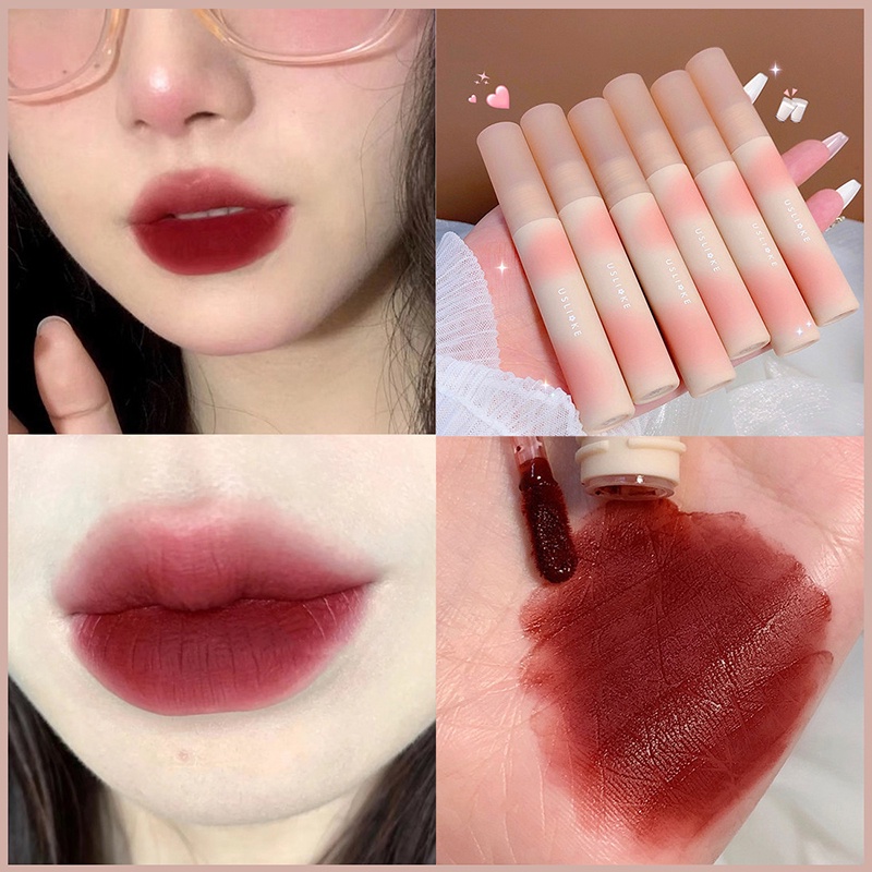 Son môi trang điểm USLIKE màu sắc nhung lì mềm mịn chống thấm nước thời trang YR