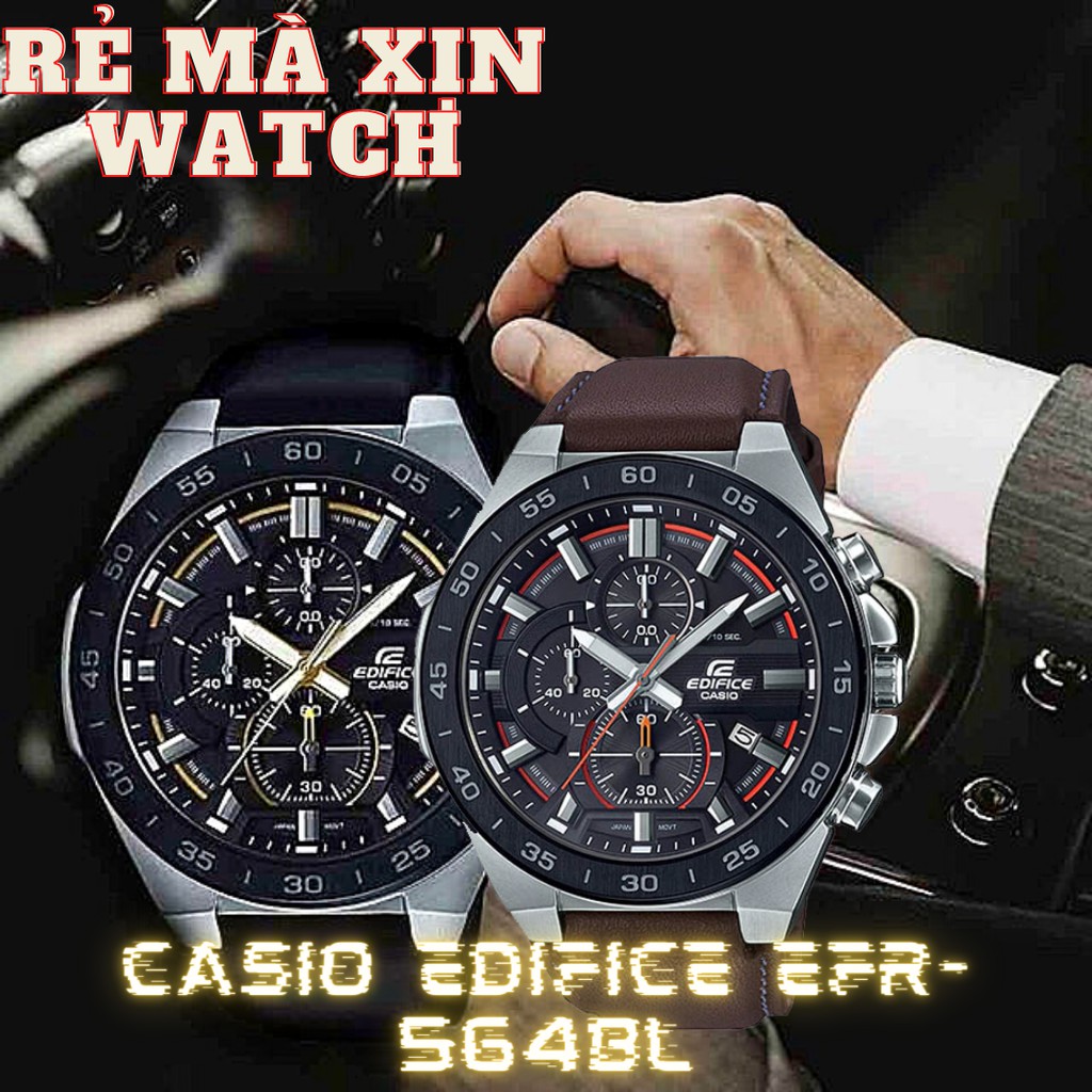ĐỒNG HỒ NAM DÂY DA EDIFICE EFR-564BL,SIZE 44MM , FULLBOX HÃNG