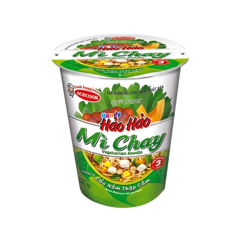 Mì ly Handy Hảo Hảo Chay Lẩu Nấm Thập cẩm (Thùng 24 ly × 66gr)