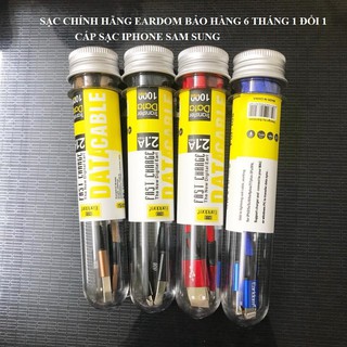 Cáp sạc ống nghiệm eardom - sạc iphone - sạc sam sung - bảo hành 6 tháng