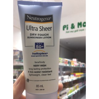 Kem chống nắng Neutrogena Ultra Sheer Dry-Touch SPF 50+ Úc