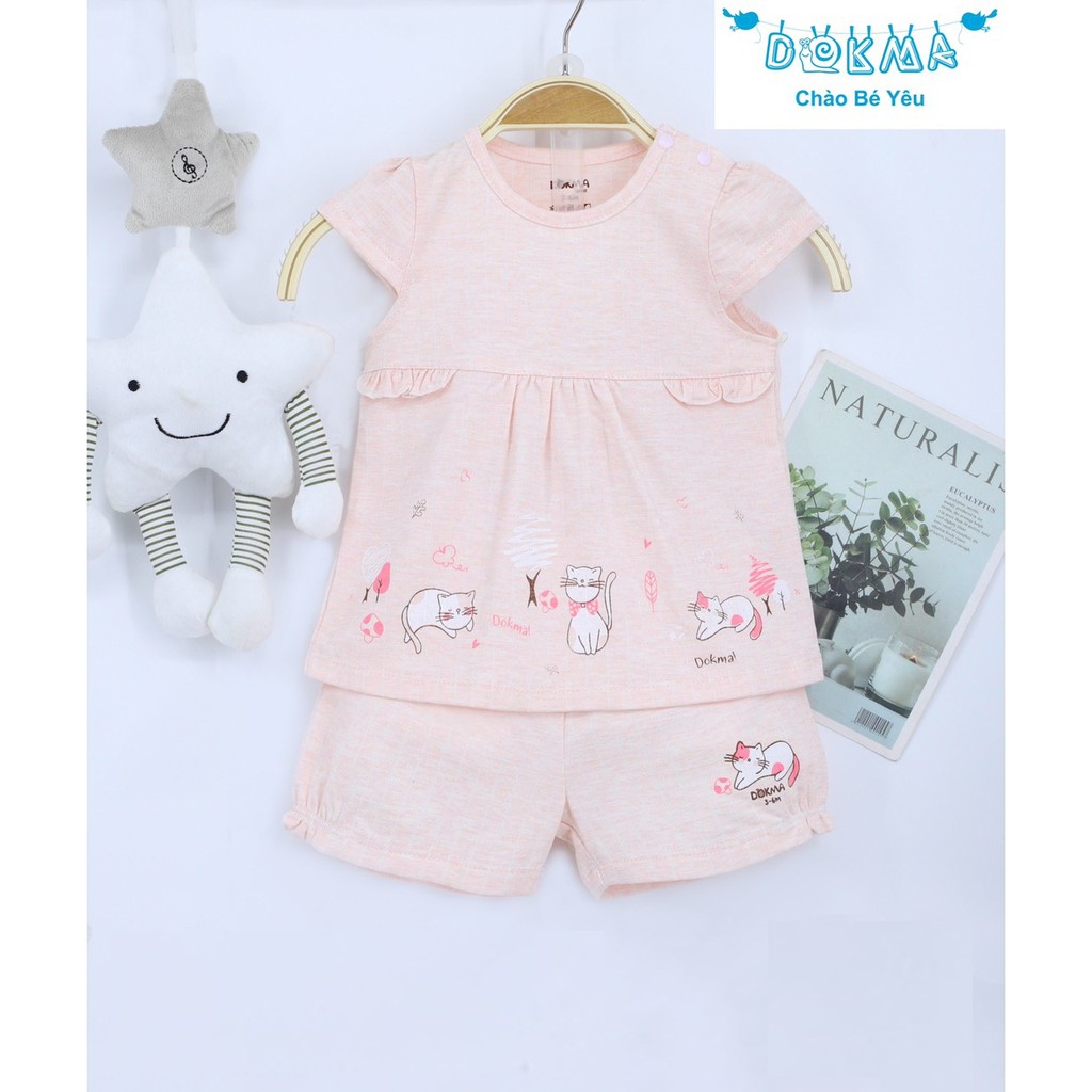 DB456 Bộ quần áo cộc tay cài vai Dokma (6-24M)