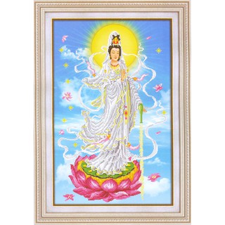 Tranh Thêu Chữ Thập 3D Tịnh Thủy Quan Âm A1124 (KHÁCH TỰ THÊU) kt:49X70CM
