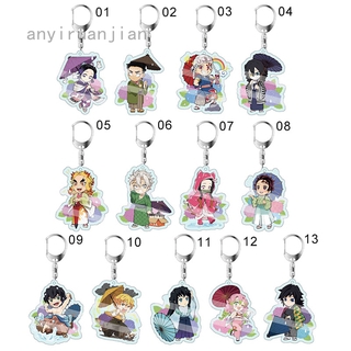 Móc khóa Acrylic hình nhân vật hoạt hình Demon Slayer DIY