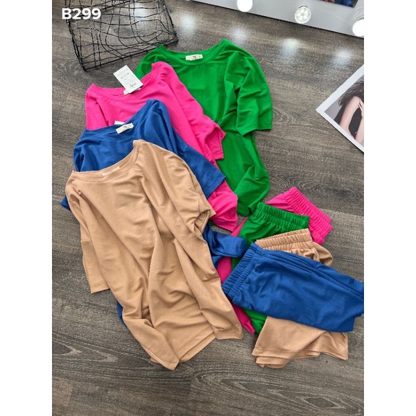 Set bộ mặc nhà cotton đũi Fredy VNXK - cao cấp suông rộng
