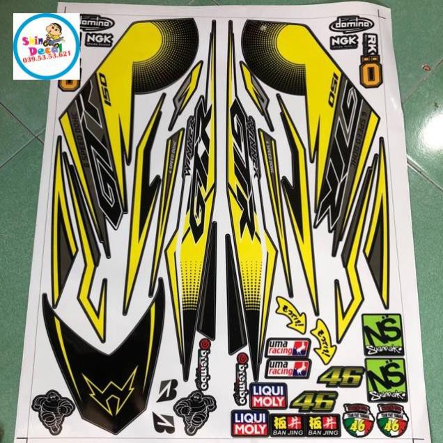 Tem rời winner GTR vàng đen 3 lớp ko bay màu