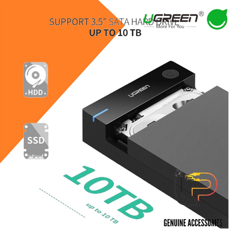 HỘP ĐỰNG Ổ CỨNG 3.5 CHUẨN USB 3.0 UGREEN 50422 - HDD BOX SATA 3.5 USB 3.0 UGREEN 50422