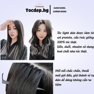 Tóc line dán làn từ sợi protein, Tóc giả đẹp tóc kẹp dài thẳng light 65cm lọn nhiều màu phong cách Hàn Quốc Tocdep.hg