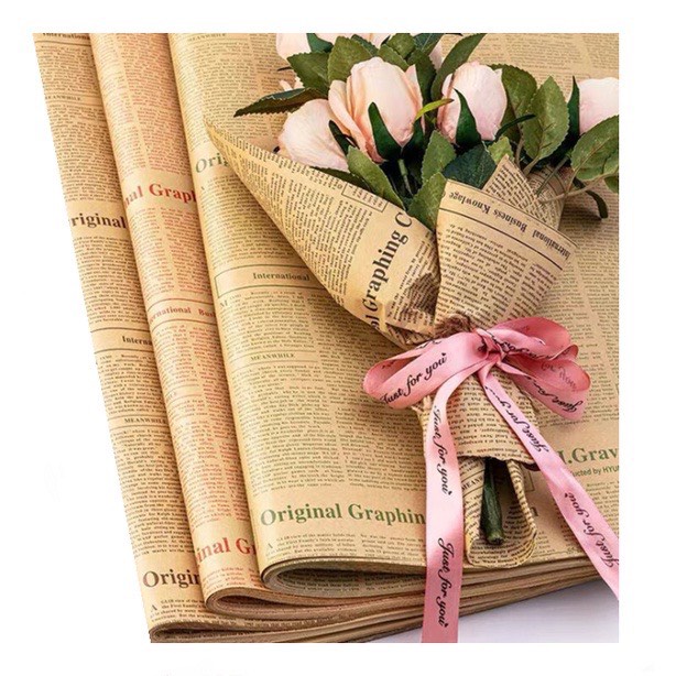 Giấy báo nâu chữ gói hoa