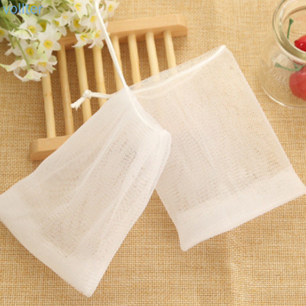 Túi lưới tạo bọt xà phòng handmade bằng nhựa hai lớp giúp vệ sinh tiện dụng