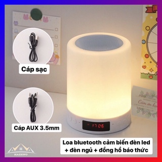 Loa Bluetooth Cảm Biến Led Nhiều Màu Sắc, Loa Bluetooth Thông Minh Kiêm Đèn Ngủ Và Đồng Hồ Báo Thức