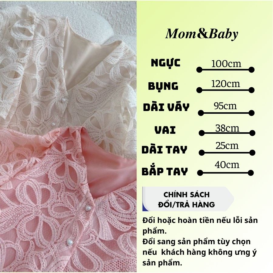 Đầm Bầu Váy Bầu Dự Tiệc Mùa Hè Thiết Kế Vải Ren Cao Cấp Cổ Tim Sang Chảnh M577 Mom and Baby