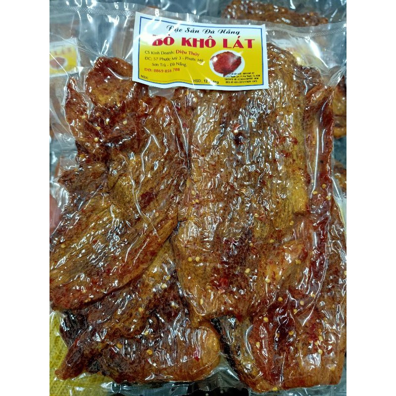 Khô bò lát nguyên miếng 500gr loại 1 chuẩn vị đặc sản Đà Nẵng khô mềm cay ít thịt ngọt thơm | BigBuy360 - bigbuy360.vn