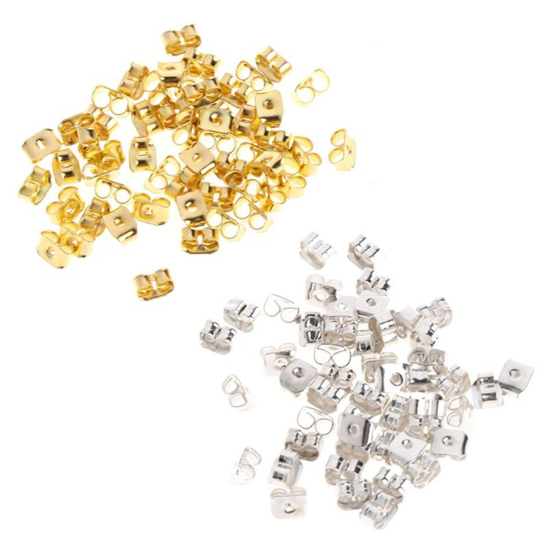 50 Pcs/Set Earrings Plugs Clutch Back Ear Stud Accessories Metal Pad Safety Tool