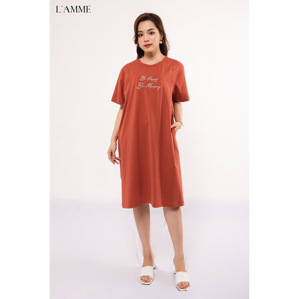 Váy bầu đẹp Mommy Dress có chỗ cho bé tuti thấm hút mồ hôi tốt thiết kế bởi LAMME