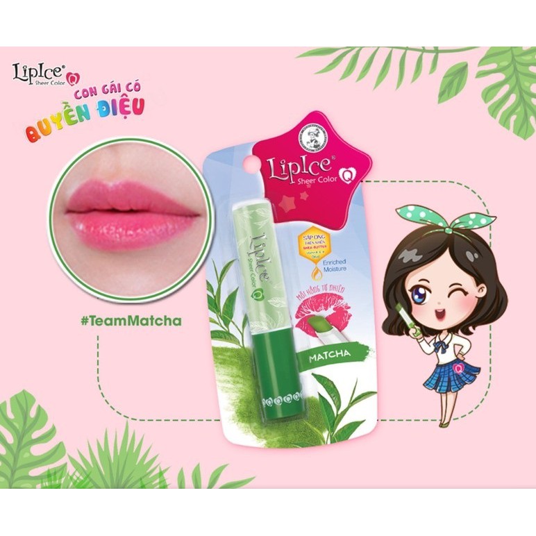 Son dưỡng Trà xanh Lipice Sheer Color Q Matcha 2.4g (Hồng tự nhiên)