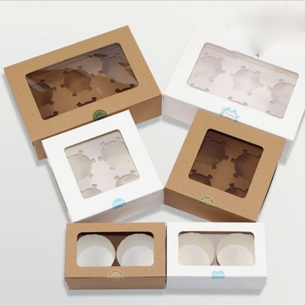 Set 5 Hộp Cupcake 4/6/12 ô Nâu