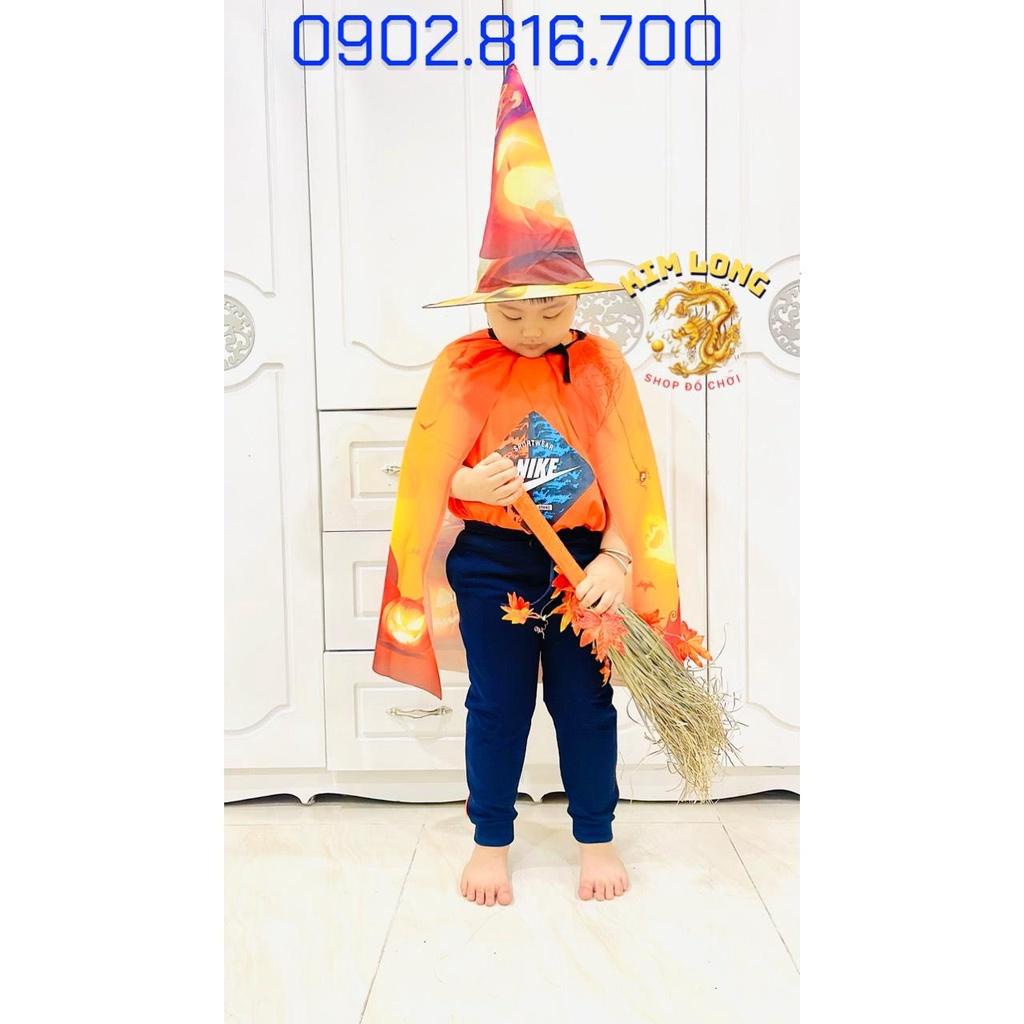 SÉT ÁO CHOÀNG BÍ NGÔ KÈM NÓN VÀ CHỔI PHÙ THỦY TRANG PHỤC HÓA TRANG VÀ PHỤ KIỆN TRANG TRÍ HALLOWEEN