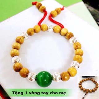 Vòng dâu tằm 7, 9 bi bạc trừ tà cho bé trai, bé gái + tặng kèm