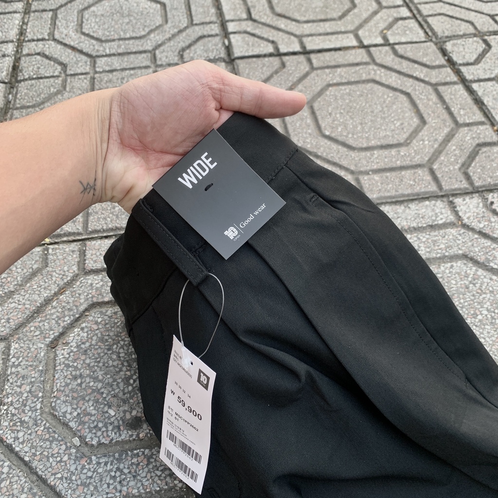 Quần Vải Topten Ống Rộng BAGGY CHINO Đen chính hãng