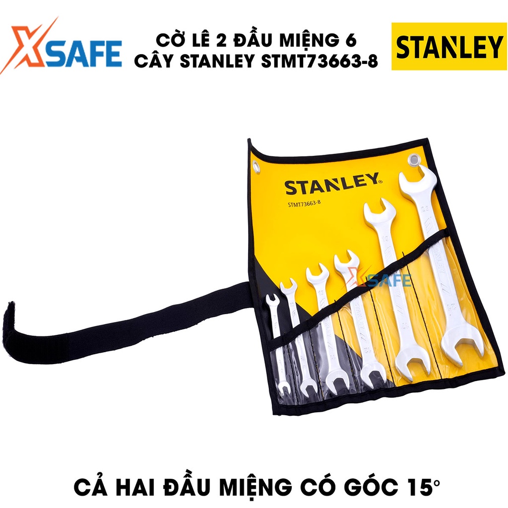 Bộ cờ lê 2 đầu miệng STANLEY STMT73663-8 6-23MM, thép chrome vanadium, dùng lắp ráp, sửa chữa, bảo trì - Chính hãng