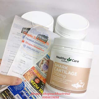  (Mẫu mới) Sụn Vi Cá Mập HEALTHY CARE SHARK CARTILAGE 750MG 200 Viên (Úc)