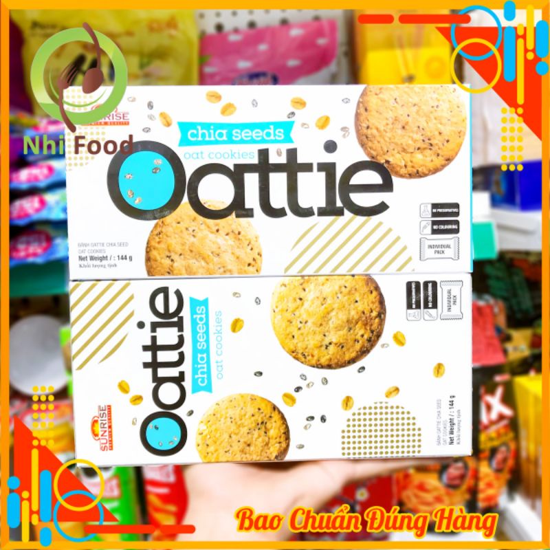 Bánh Yến Mạch Ăn Kiêng Oattie Hộp 144g, Gồm 3 Vị, Hàng Có Sẵn