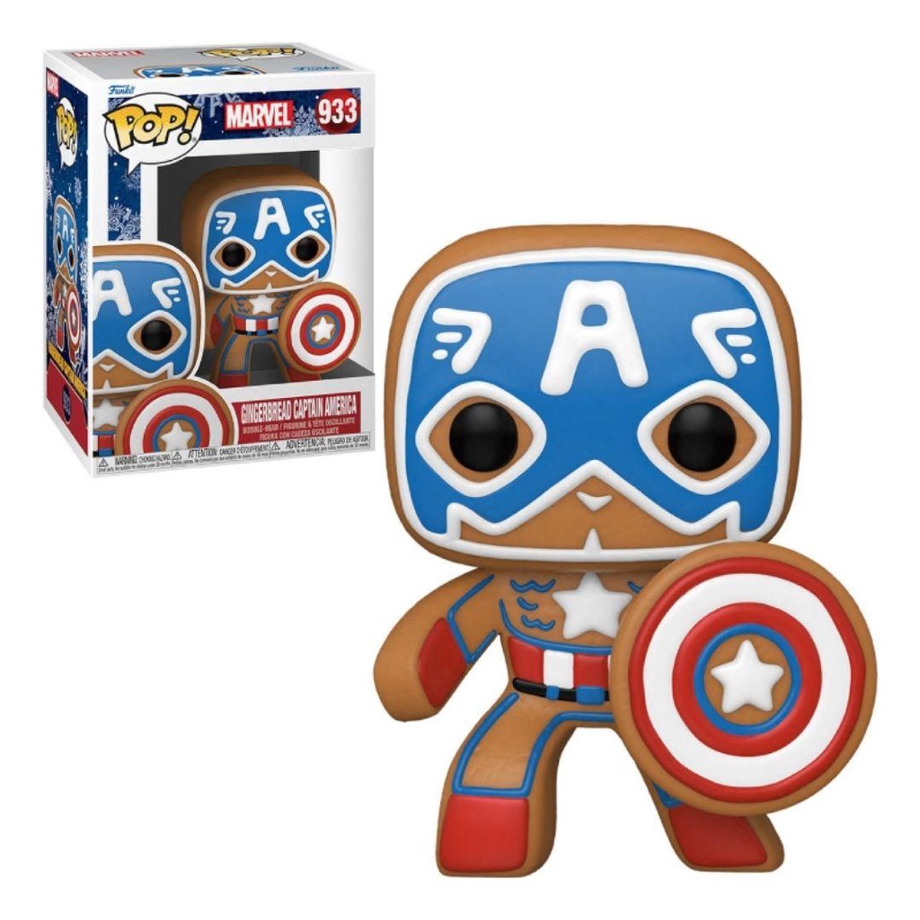 Mô hình Marvel Captain America 10cm 933 Gingerbread Funko Pop Mô hình tĩnh Nhựa PVC CHÍNH HÃNG MỸ MVFKP02