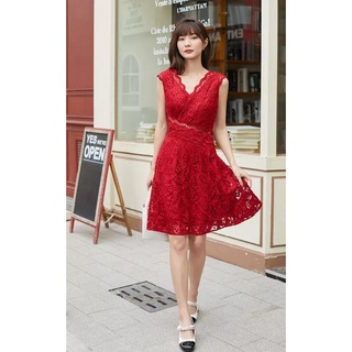 Vero Moda Đầm REN Chữ A Khoét Lỗ Ren Không Tay Cổ Chữ V Cotton Cho Nữ 32127A001