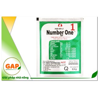 Phân bón lá Number One 2,5g chắc hạt, lớn trái, xanh lá