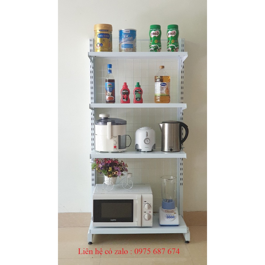Kệ Để Đồ Đa Năng  Sơn trắng tĩnh điện 3 lớp an toàn, Giá để đồ nặng nhà bếp Dài 70cm, rộng 40cm, cao 150cm gồm 4 tầng