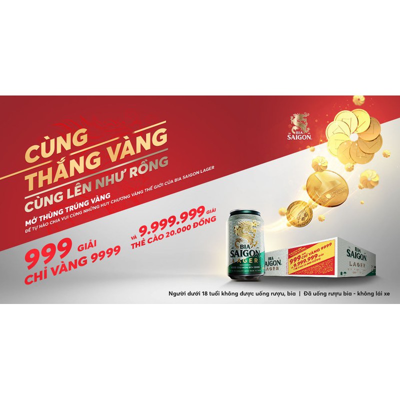 Thùng 24 lon Bia Sài Gòn Lager 330ml