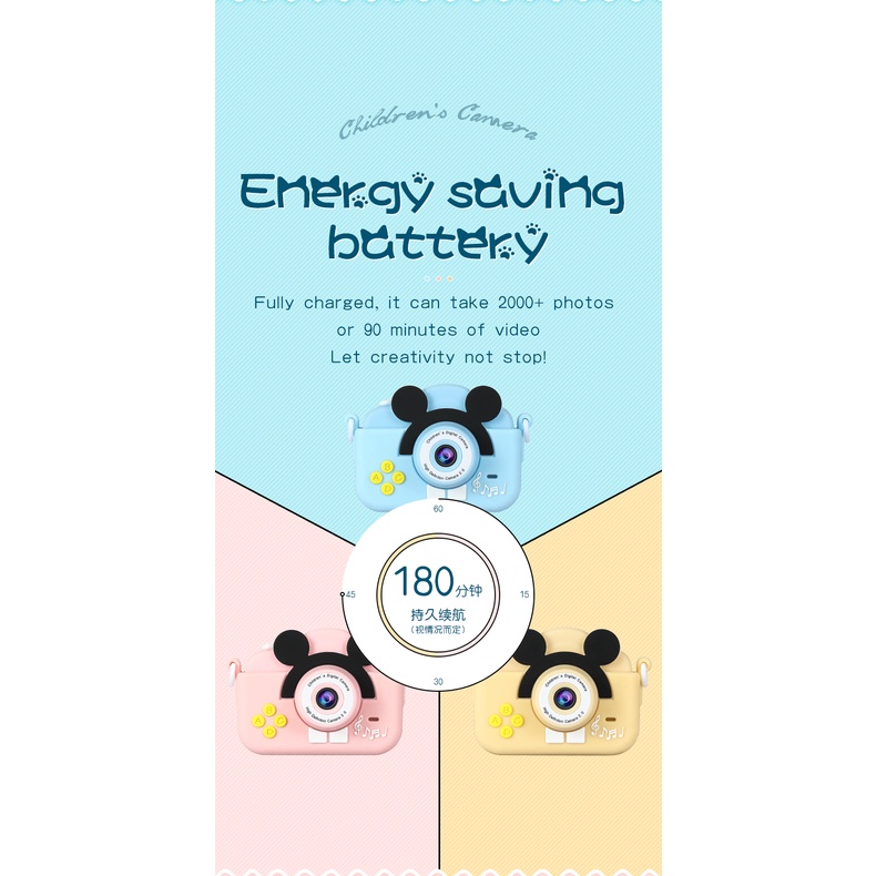 Máy Ảnh Đồ Chơi Kiểu Dáng Hoạt Hình Dễ Thương Cho Bé 32G | BigBuy360 - bigbuy360.vn
